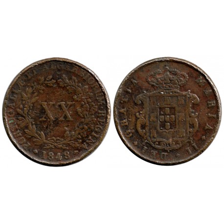 (482) Portugal. 1848. 20 Reis (BC+)