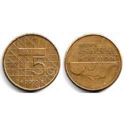 (210) Países Bajos. 1991. 5 Gulden (MBC)