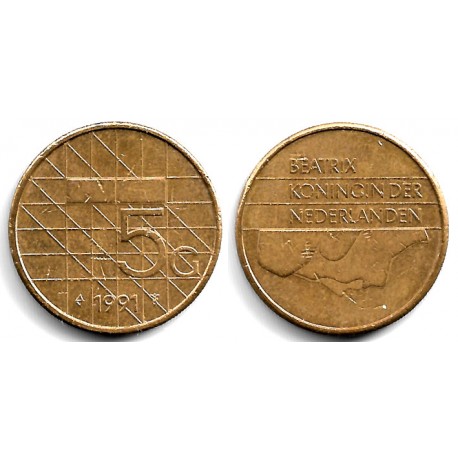 (210) Países Bajos. 1991. 5 Gulden (MBC)