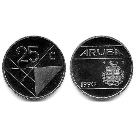 (3) Aruba. 1990. 25 Cents (SC)