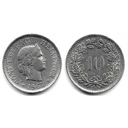 (27) Suiza. 1967. 10 Rappen (MBC)