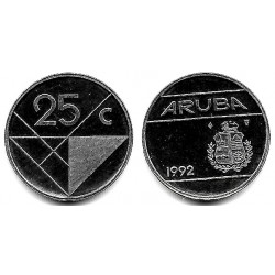 (3) Aruba. 1992. 25 Cents (SC)
