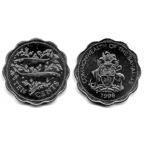 (61) Bahamas. 1998. 10 Cents (EBC)