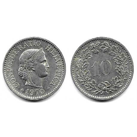 (27) Suiza. 1970. 10 Rappen (MBC)