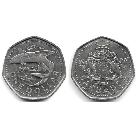 (14.2) Barbados. 1988. 1 Dollar (EBC)