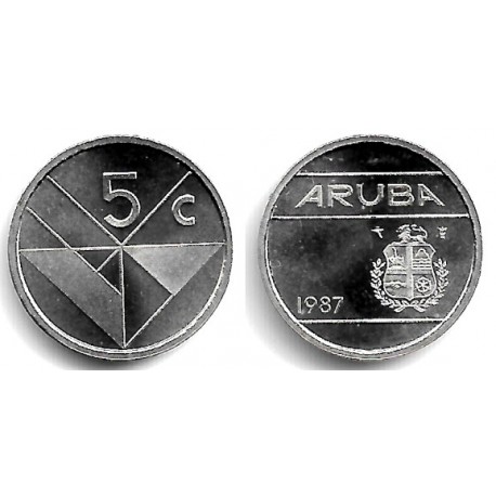 (1) Aruba. 1987. 5 Cents (SC)