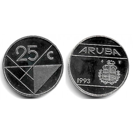 (3) Aruba. 1993. 25 Cents (SC)