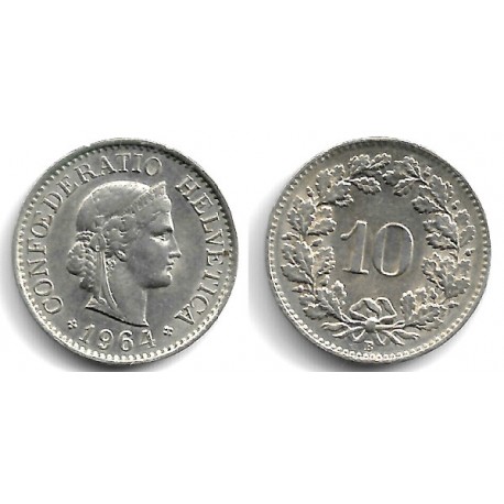 (27) Suiza. 1964. 10 Rappen (MBC+)