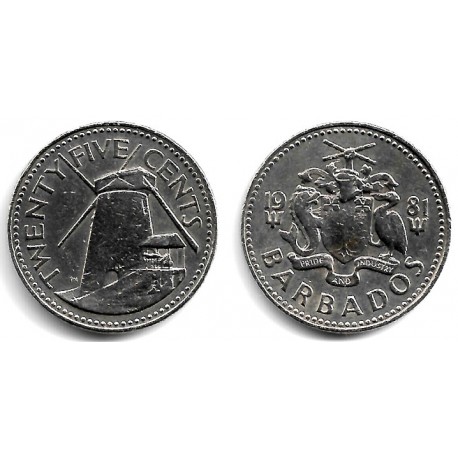 (13) Barbados. 1981. 25 Cents (MBC)