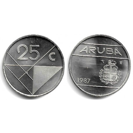 (3) Aruba. 1987. 25 Cents (SC)