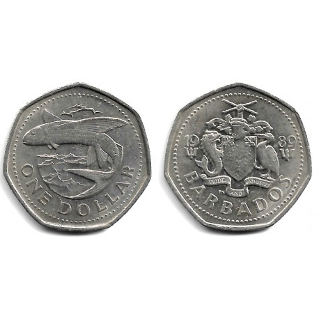 (14.2) Barbados. 1989. 1 Dollar (MBC+)