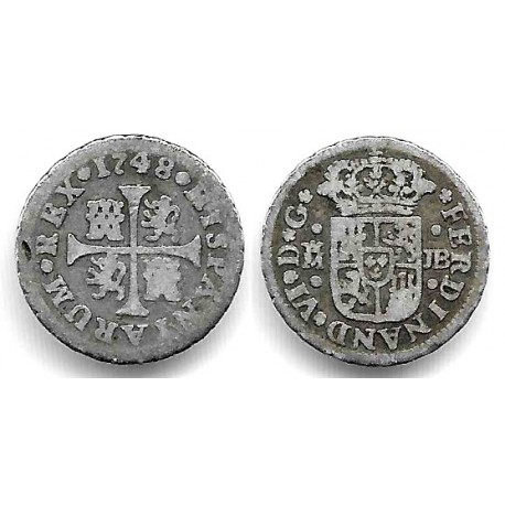 Fernando VI. 1748. ½ Real (BC/BC-) (Plata) Ceca de Madrid JB