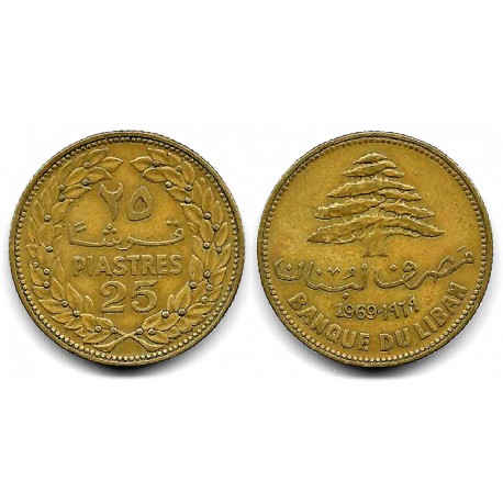 (27.1) Líbano. 1969. 25 Piastres (MBC)