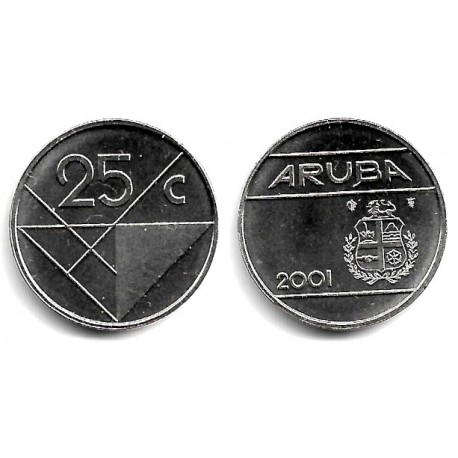 (3) Aruba. 2001. 25 Cents (SC)