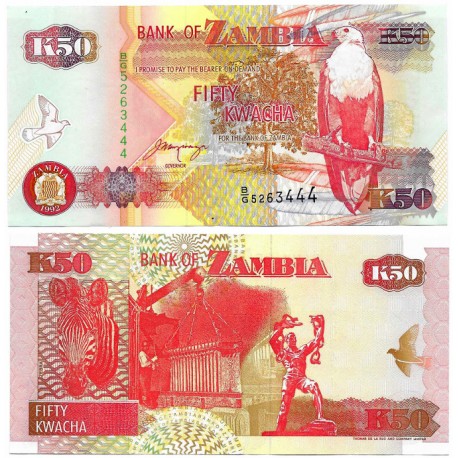 (37b) Zambia. 1992. 50 Kwacha (SC-)