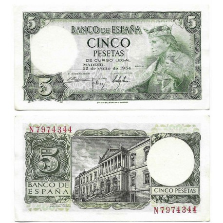 Estado Español. 1954. 5 Pesetas (SC-) Serie N