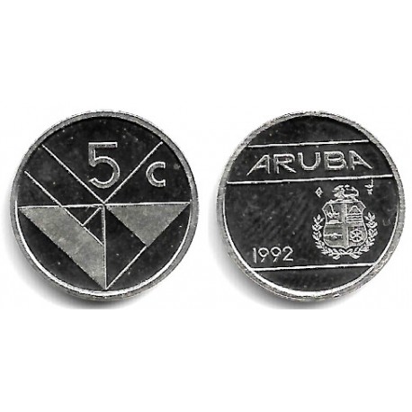 (1) Aruba. 1992. 5 Cents (SC)