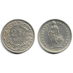 (21a.1) Suiza. 1970. 2 Francs (MBC)
