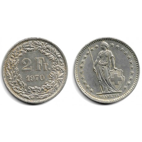 (21a.1) Suiza. 1970. 2 Francs (MBC)