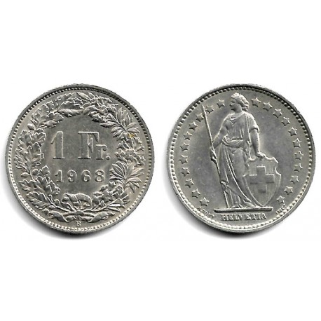 (24a.1) Suiza. 1968. 1 Franc (MBC)