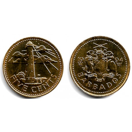 (11) Barbados. 1994. 5 Cents (SC)