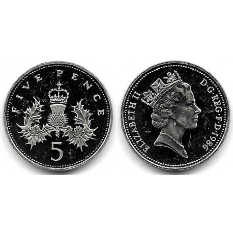 (937) Gran Bretaña. 1986. 5 Pence (SC-)