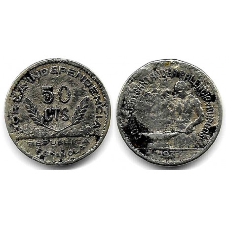 Consejo de Santander, Palencia y Burgos. 1937. 50 Céntimos (RC)