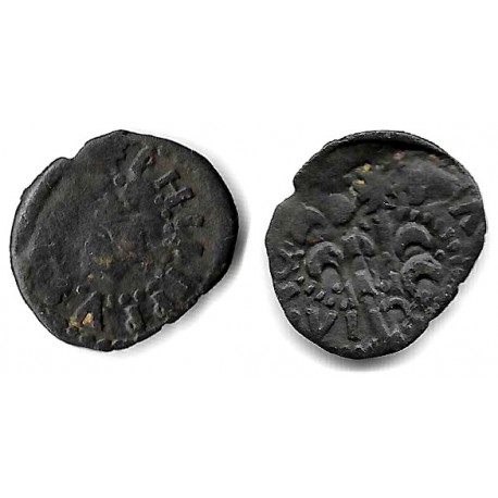 Felipe III. Sin Fecha. Dinero (RC+) Ceca de Valencia