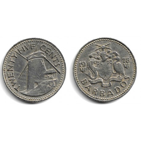 (13) Barbados. 1978. 25 Cents (MBC)