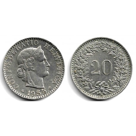 (29a) Suiza. 1955. 20 Rappen (MBC)