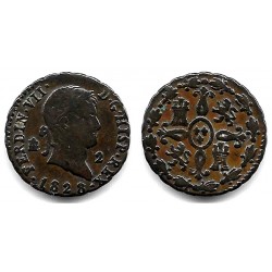 Fernando VII. 1828. 2 Maravedí (BC+) Ceca de Segovia