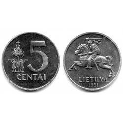 (87) Lituania. 1991. 5 Centai (SC)