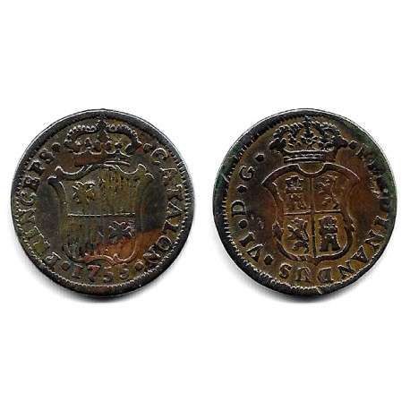 Fernando VI. 1755. Ardite (BC) Ceca de Barcelona