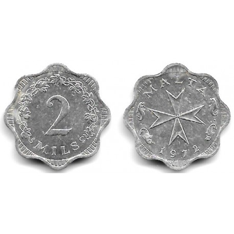(5) Malta. 1972. 2 Mils (MBC)