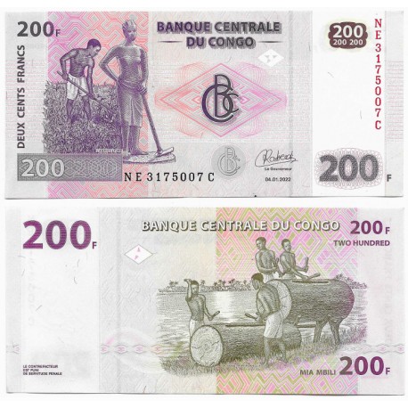 (99c) Congo. 2022. 200 Francs (EBC)