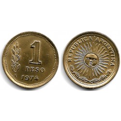 (69) Argentina. 1974. 1 Peso (EBC) Letra Gruesa