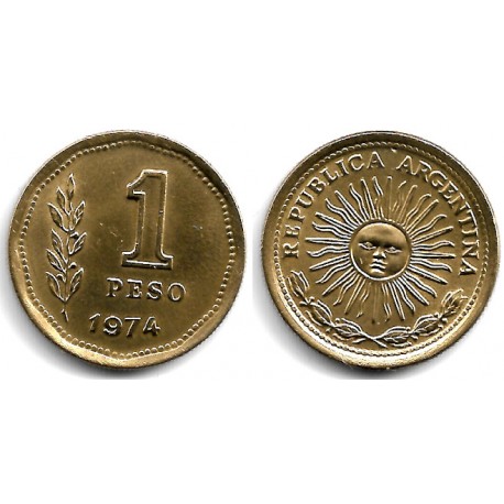 (69) Argentina. 1974. 1 Peso (EBC) Letra Gruesa