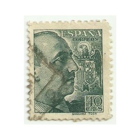 (870)  1939. 40 Céntimos. General Franco (Usado)