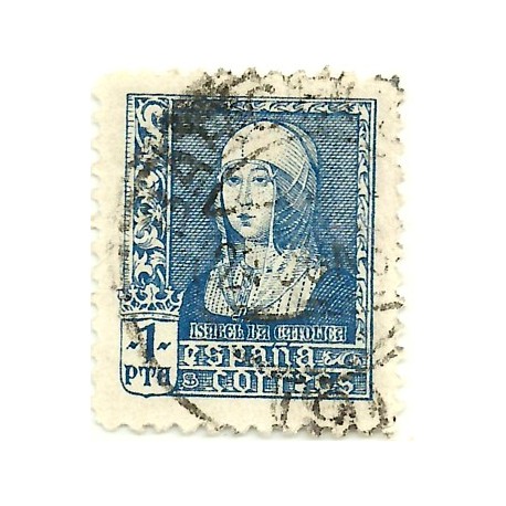 (860)  1938-39. 1 Peseta. Isabel la Católica (Usado)