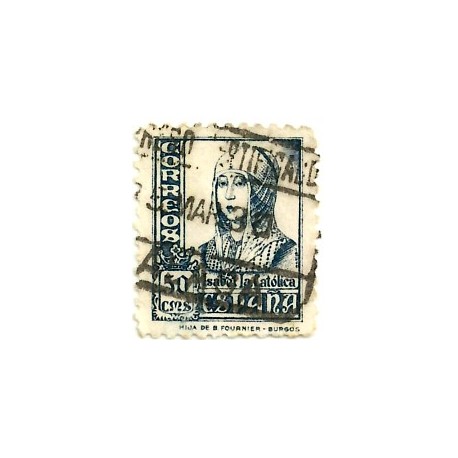 (825)  1937-40. 50 Céntimos. Isabel (Usado)