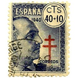 (938)  1940. 40+10 Céntimos. Pro Tuberculosos (Usado)