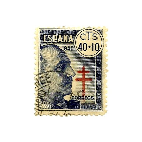 (938)  1940. 40+10 Céntimos. Pro Tuberculosos (Usado)