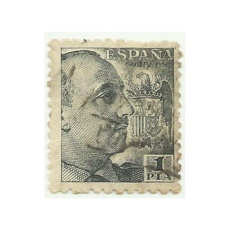 (930)  1940-45. 1 Peseta. General Franco (Usado)