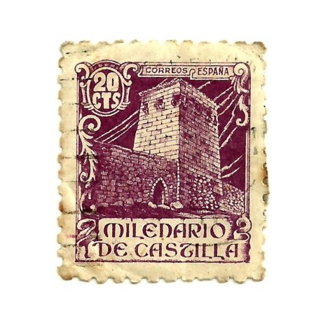 (977)  1944. 20 Céntimos. Milenario de Castilla. Castillo (Usado)