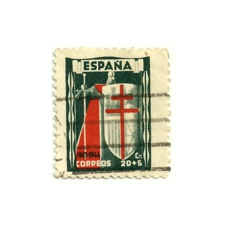 (971)  1943. 20 + 5 Céntimos. Pro Tuberculosos (Usado)