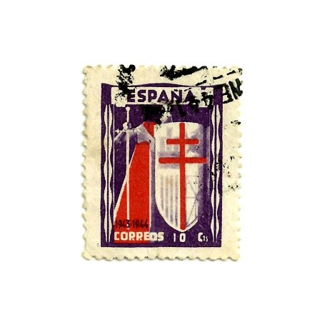 (970)  1943. 10 Céntimos. Pro Tuberculosos (Usado)