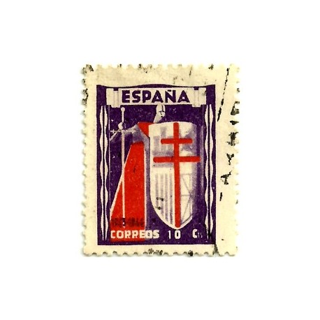 (970)  1943. 10 Céntimos. Pro Tuberculosos (Usado)