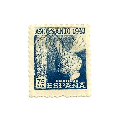 (963)  1943-44. 75 Céntimos. Año Santo Compostelano. Botafumeiro (Nuevo, con marcas de fijasellos)