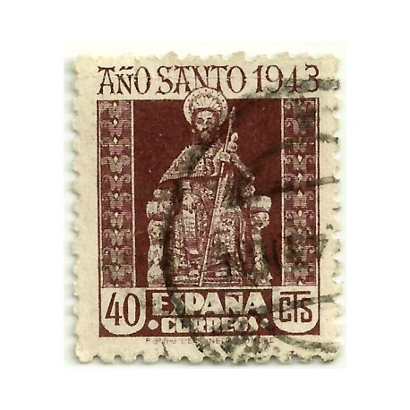 (962)  1943-44. 40 Céntimos. Año Santo Compostelano. El Apóstol (Usado)