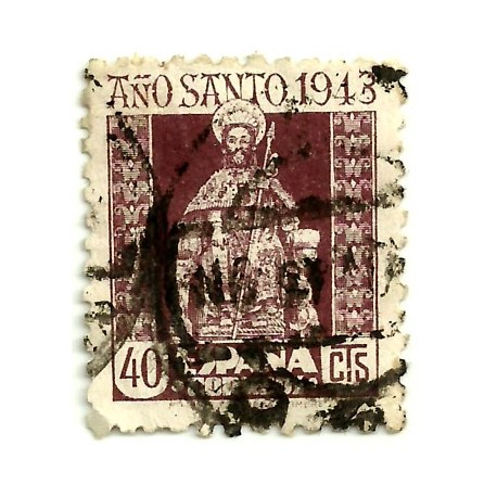(962)  1943-44. 40 Céntimos. Año Santo Compostelano. El Apóstol (Usado)